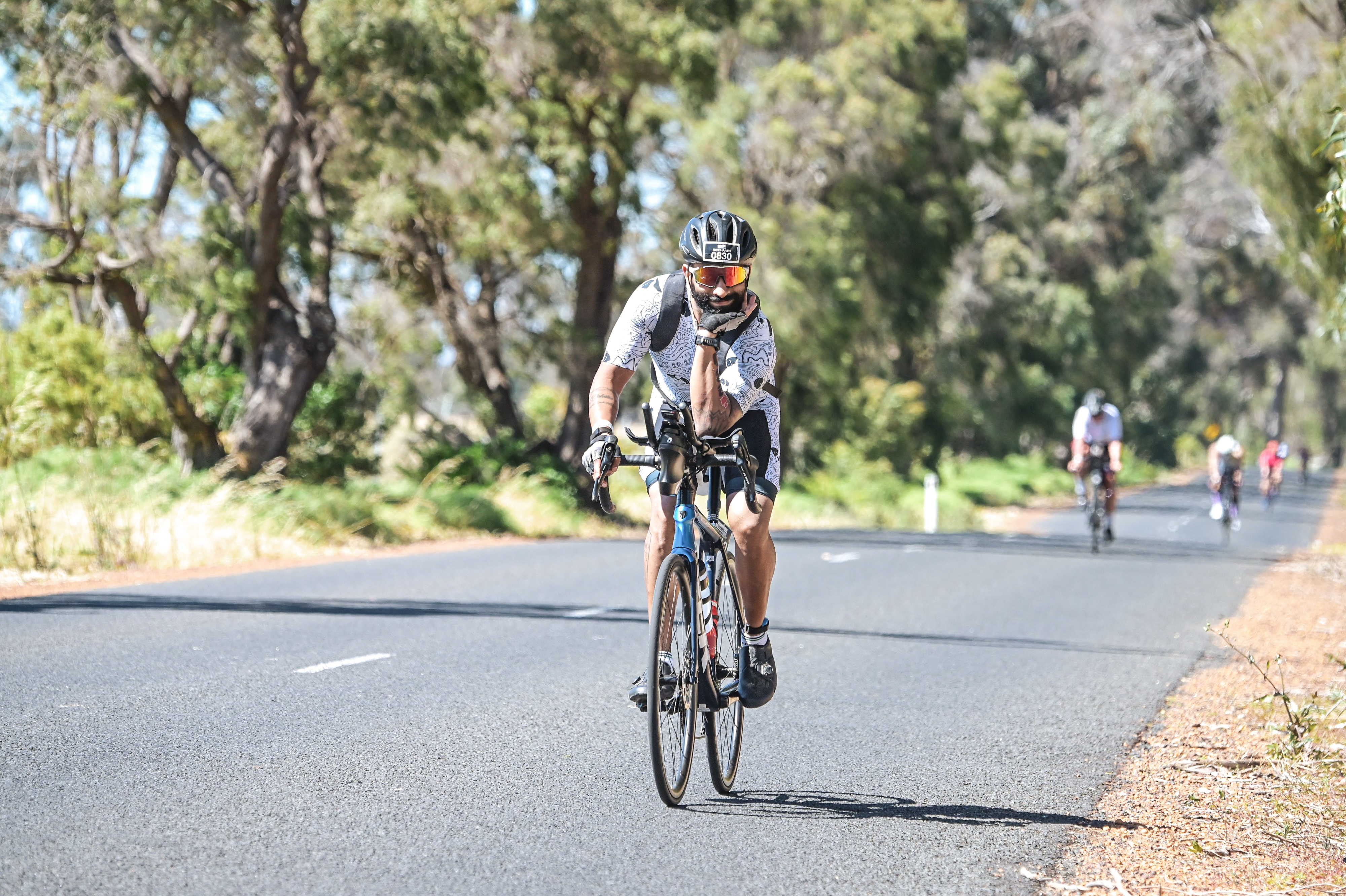 Siddharth Deshpande riding on a race road