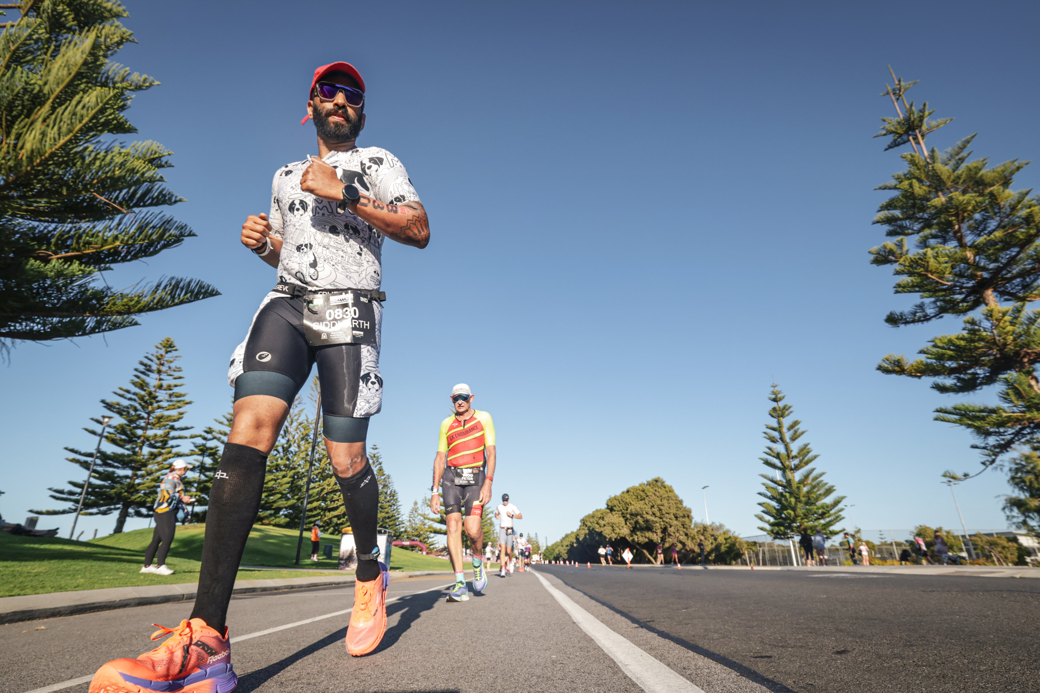 Siddharth Deshpande running during Ironman Western Australia